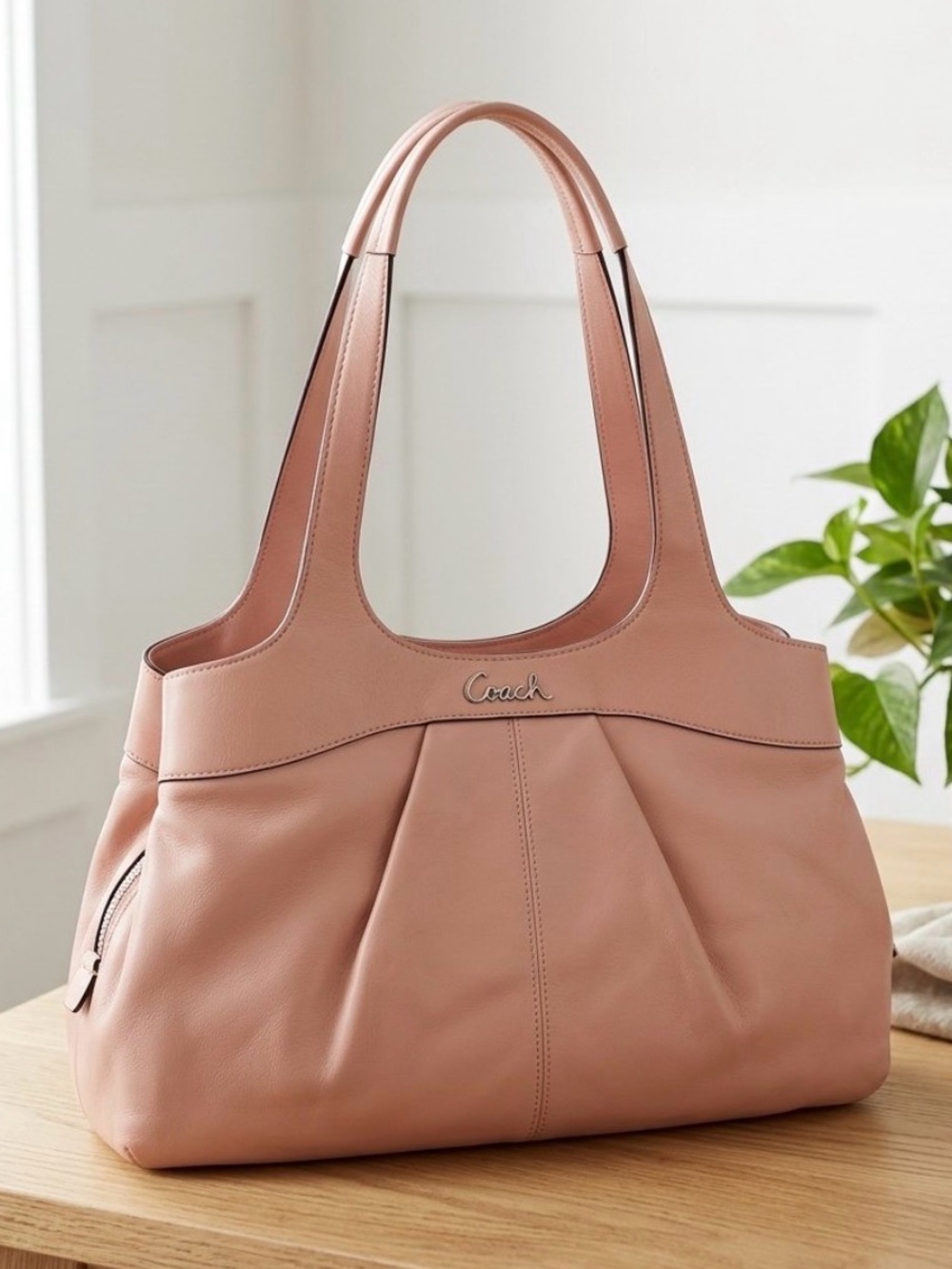 Vintage Coach Blush Pink Leather Lexi Shoulder Bag, Coquette Girl, Balletcore